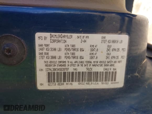 ✅ 2004 Dodge Dakota Sport • VIN: 1D7HL38K54S639797 • Lot: 43554673. Wystawiony na IAAI z przebiegiem 174 717 mil. Bezpłatny archiwum sprzedaży aukcyjnych z USA i szczegółowy raport historii pojazdu na DreamBid. Zdjęcie 9.