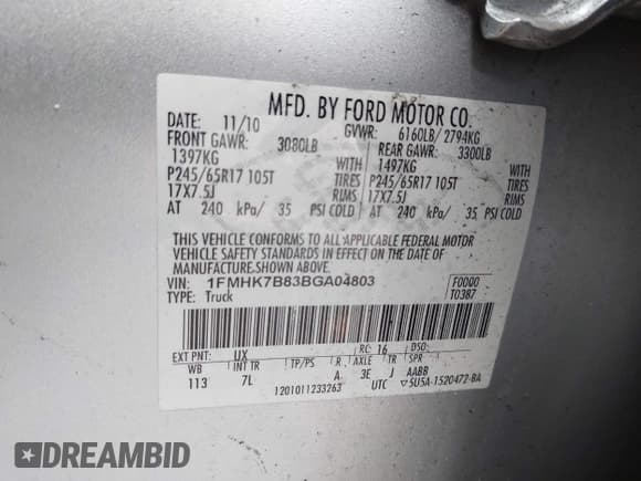 ✅ 2011 Ford Explorer • VIN: 1FMHK7B83BGA04803 • Lot: 43586234. Wystawiony na IAAI z przebiegiem 160 704 mil. Bezpłatny archiwum sprzedaży aukcyjnych z USA i szczegółowy raport historii pojazdu na DreamBid. Zdjęcie 9.