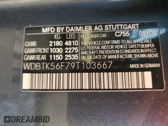 ✅ 2009 Mercedes-Benz CLK 350 • VIN: WDBTK56F79T103667 • Лот: 58752125. Опубликован ранее на Copart с пробегом 191 399 миль. Бесплатный доступ к архиву аукционных продаж из США и подробный отчёт об истории автомобиля на DreamBid. Изображение 13.