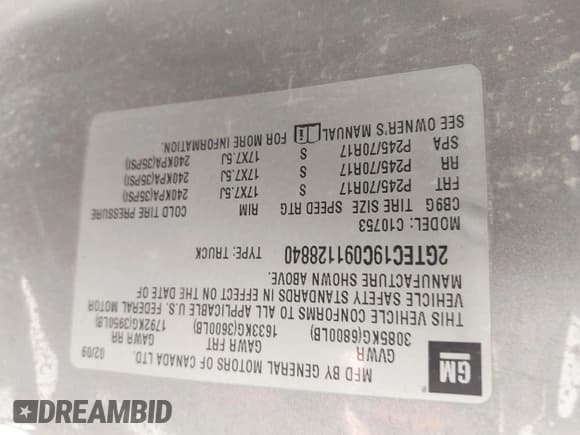 ✅ 2009 GMC Sierra 1500 SL • VIN: 2GTEC19C091128840 • Лот: 42819854. Опубликован ранее на IAAI с пробегом 290 467 миль. Бесплатный доступ к архиву аукционных продаж из США и подробный отчёт об истории автомобиля на DreamBid. Изображение 9.