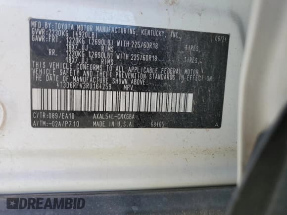 ✅ 2024 Toyota RAV4 Hybrid Limited • VIN: 4T3D6RFV3RU164259 • Lot: 90706745. Wystawiony na Copart z przebiegiem 31 599 mil. Bezpłatny archiwum sprzedaży aukcyjnych z USA i szczegółowy raport historii pojazdu na DreamBid. Zdjęcie 13.