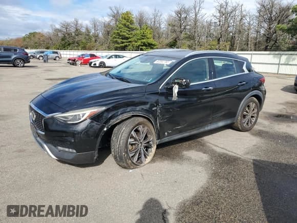 ✅ 2017 Infiniti QX30 Premium • VIN: SJKCH5CR1HA035193 • Lot: 82092765. Listed on Copart with 93,538 mi. Free auction sales archive from the USA and detailed vehicle history report at DreamBid. Image 1.