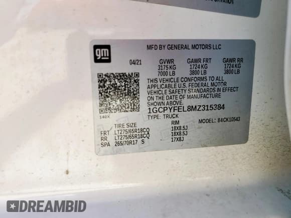 ✅ 2021 Chevrolet Silverado 1500 LT Trail Boss • VIN: 1GCPYFEL8MZ315384 • Lot: 71369185. Wystawiony na Copart z przebiegiem 110 053 mil. Bezpłatny archiwum sprzedaży aukcyjnych z USA i szczegółowy raport historii pojazdu na DreamBid. Zdjęcie 12.