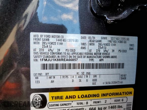 ✅ 2024 Ford Expedition Limited • VIN: 1FMJU1K88REA66857 • Lot: 84245185. Listed on Copart with 9,196 mi. Free auction sales archive from the USA and detailed vehicle history report at DreamBid. Image 12.