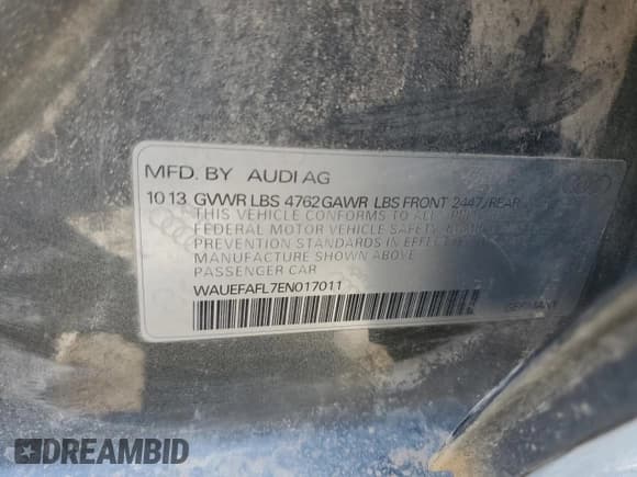 ✅ 2014 Audi A4 Premium Plus • VIN: WAUEFAFL7EN017011 • Lot: 69467965. Wystawiony na Copart z przebiegiem 118 284 mil. Bezpłatny archiwum sprzedaży aukcyjnych z USA i szczegółowy raport historii pojazdu na DreamBid. Zdjęcie 13.