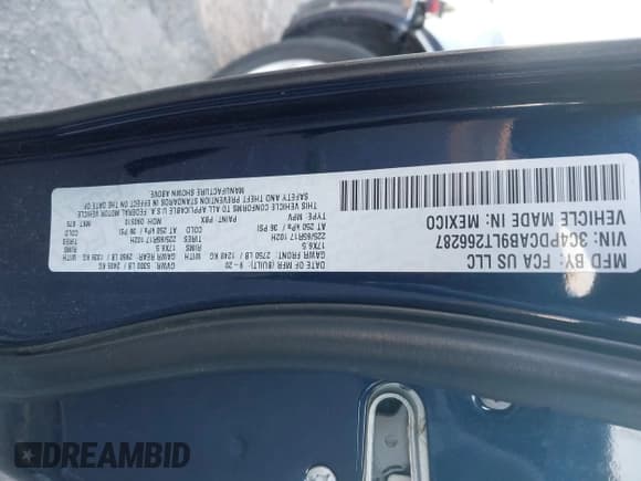 ✅ 2020 Dodge Journey SE Value • VIN: 3C4PDCAB9LT266287 • Лот: 43425992. Опубликован ранее на IAAI с пробегом 46 663 миль. Бесплатный доступ к архиву аукционных продаж из США и подробный отчёт об истории автомобиля на DreamBid. Изображение 9.