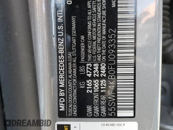 ✅ 2015 Mercedes-Benz C 300 Luxury • VIN: 55SWF4KB0FU093352 • Lot: 81331855. Wystawiony na Copart z przebiegiem 102 893 mil. Bezpłatny archiwum sprzedaży aukcyjnych z USA i szczegółowy raport historii pojazdu na DreamBid. Zdjęcie 12.