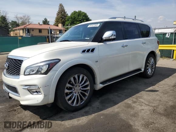✅ 2015 Infiniti QX80 • VIN: JN8AZ2NE8F9085897 • Лот: 69107345. Опубликован ранее на Copart с пробегом Не указан. Бесплатный доступ к архиву аукционных продаж из США и подробный отчёт об истории автомобиля на DreamBid. Изображение 1.