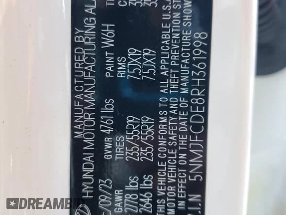 ✅ 2024 Hyundai Tucson SEL • VIN: 5NMJFCDE8RH361998 • Lot: 74478824. Wystawiony na Copart z przebiegiem 20 483 mil. Bezpłatny archiwum sprzedaży aukcyjnych z USA i szczegółowy raport historii pojazdu na DreamBid. Zdjęcie 12.