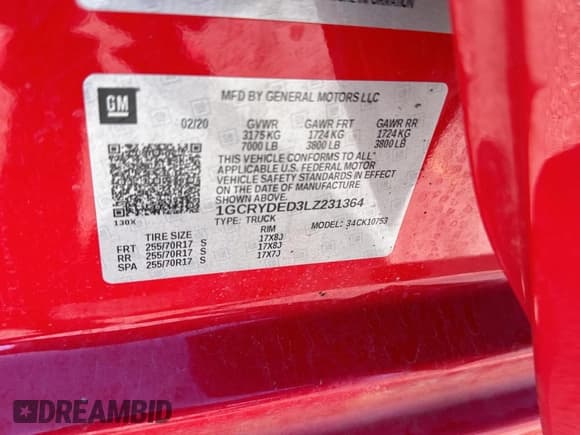 ✅ 2020 Chevrolet Silverado 1500 LT • VIN: 1GCRYDED3LZ231364 • Lot: 82142324. Wystawiony na Copart z przebiegiem 86 219 mil. Bezpłatny archiwum sprzedaży aukcyjnych z USA i szczegółowy raport historii pojazdu na DreamBid. Zdjęcie 10.