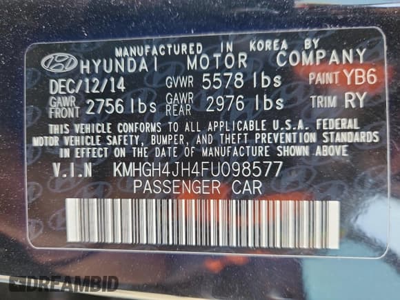 ✅ 2015 Hyundai Equus Ultimate • VIN: KMHGH4JH4FU098577 • Lot: 81765695. Listed on Copart with 127,093 mi. Free auction sales archive from the USA and detailed vehicle history report at DreamBid. Image 12.