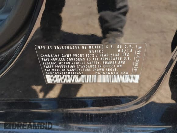✅ 2016 Volkswagen Jetta S • VIN: 3VW167AJ4GM242457 • Лот: 42625169. Опубликован ранее на IAAI с пробегом 80 372 миль. Бесплатный доступ к архиву аукционных продаж из США и подробный отчёт об истории автомобиля на DreamBid. Изображение 9.