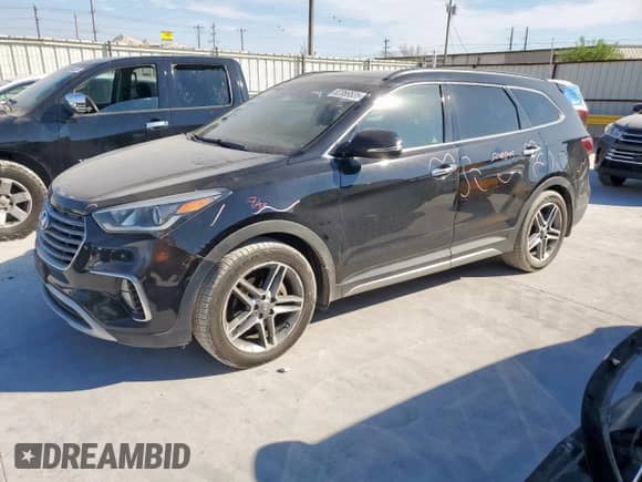 2017 Hyundai Santa Fe Limited Ultimate with VIN KM8SR4HFXHU216453, listed as a Copart auction lot 82369535 with 110,815 mi miles and Salvage title. Bid and sale history available at DreamBid. Image 1.
