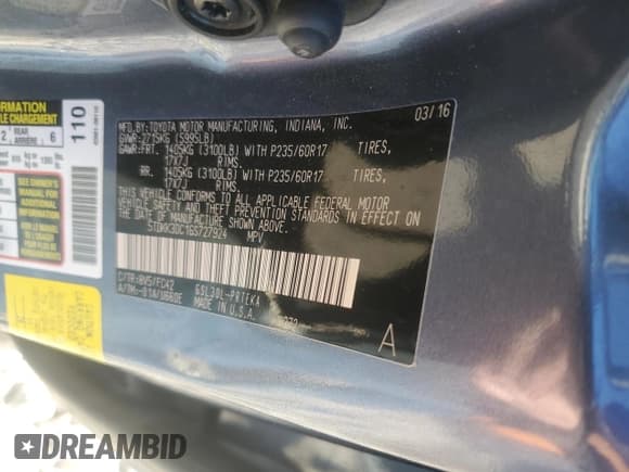 ✅ 2016 Toyota Sienna LE AAS • VIN: 5TDKK3DC1GS727924 • Lot: 90998365. Wystawiony na Copart z przebiegiem 121 656 mil. Bezpłatny archiwum sprzedaży aukcyjnych z USA i szczegółowy raport historii pojazdu na DreamBid. Zdjęcie 13.