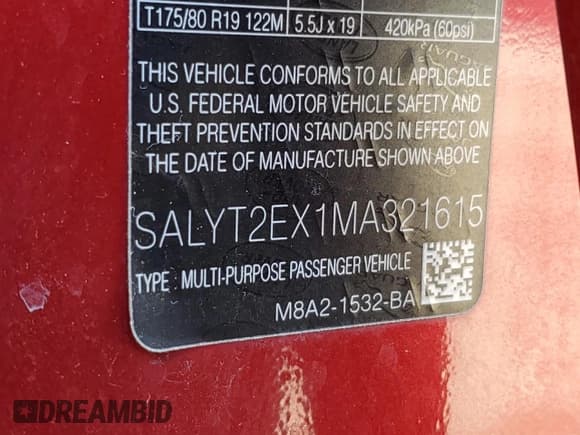 ✅ 2021 Land Rover Range Rover Velar R-Dynamic S • VIN: SALYT2EX1MA321615 • Лот: 85762955. Опубликован ранее на Copart с пробегом 31 630 миль. Бесплатный доступ к архиву аукционных продаж из США и подробный отчёт об истории автомобиля на DreamBid. Изображение 14.