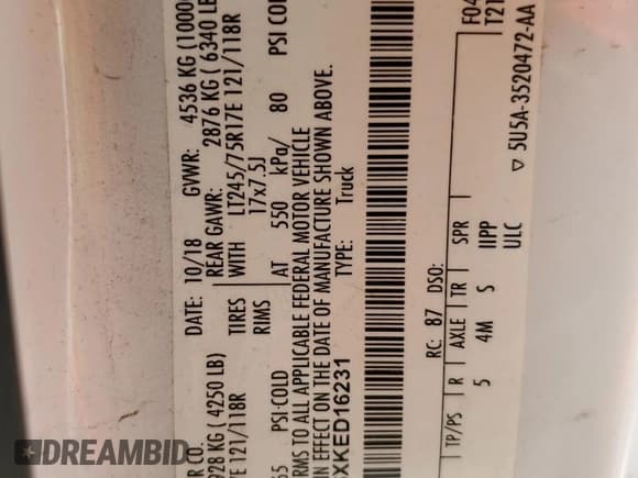 ✅ 2019 Ford F-250 XL • VIN: 1FT7X2A6XKED16231 • Лот: 41452505. Опубликован ранее на Copart с пробегом 107 277 миль. Бесплатный доступ к архиву аукционных продаж из США и подробный отчёт об истории автомобиля на DreamBid. Изображение 12.