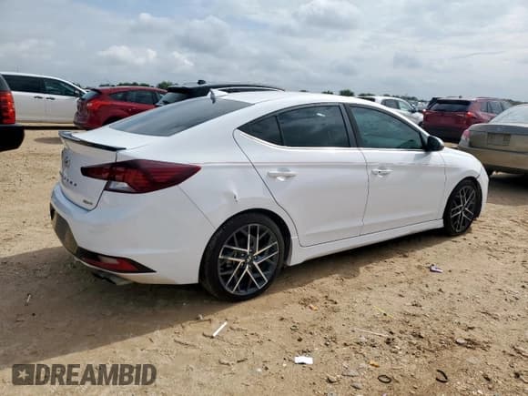 ✅ 2019 Hyundai Elantra Sport • VIN: KMHD04LB9KU819988 • Lot: 63468315. Listed on Copart with 85,973 mi. Free auction sales archive from the USA and detailed vehicle history report at DreamBid. Image 3.
