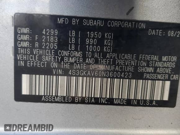 2022 Subaru Impreza Premium with VIN 4S3GKAV60N3600423, listed as a Copart auction lot 90801025 with 44,639 mi miles and Salvage title. Bid and sale history available at DreamBid. Image 13.