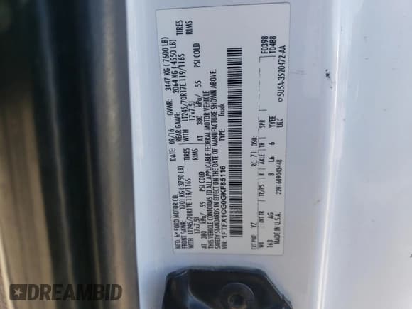 ✅ 2016 Ford F-150 XL • VIN: 1FTFX1CG0GKF85116 • Lot: 86273775. Wystawiony na Copart z przebiegiem 134 381 mil. Bezpłatny archiwum sprzedaży aukcyjnych z USA i szczegółowy raport historii pojazdu na DreamBid. Zdjęcie 12.