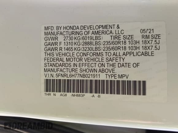 ✅ 2022 Honda Odyssey EX-L • VIN: 5FNRL6H77NB021911 • Lot: 43464263. Wystawiony na IAAI z przebiegiem 69 553 mil. Bezpłatny archiwum sprzedaży aukcyjnych z USA i szczegółowy raport historii pojazdu na DreamBid. Zdjęcie 9.