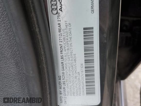 ✅ 2012 Audi A6 Prestige • VIN: WAUHGAFC0CN167324 • Лот: 85903415. Опубликован ранее на Copart с пробегом 119 438 миль. Бесплатный доступ к архиву аукционных продаж из США и подробный отчёт об истории автомобиля на DreamBid. Изображение 12.