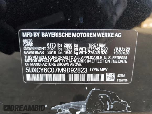 ✅ 2021 BMW X6 xDrive40i • VIN: 5UXCY6C07M9D92823 • Лот: 68319162. Опубликован ранее на Copart с пробегом 21 755 миль. Бесплатный доступ к архиву аукционных продаж из США и подробный отчёт об истории автомобиля на DreamBid. Изображение 14.