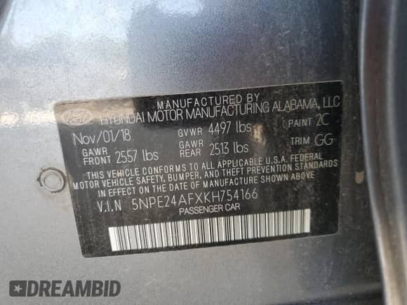 2019 Hyundai Sonata SE z VIN 5NPE24AFXKH754166, wystawiony jako Copart lot #85295605 z przebiegiem 89 839 mil mil oraz Czysty tytuł • Clean title. Historia ofert i sprzedaży dostępna na DreamBid. Obrazek 12.