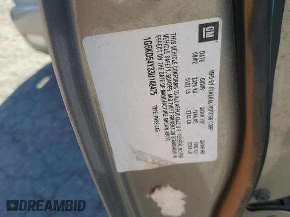 ✅ 2003 Cadillac DeVille • VIN: 1G6KD54Y33U148475 • Lot: 86046315. Listed on Copart with 193,632 mi. Free auction sales archive from the USA and detailed vehicle history report at DreamBid. Image 12.