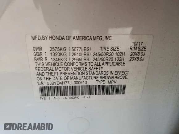 ✅ 2018 Acura MDX Technology • VIN: 5J8YD4H77JL000613 • Лот: 68294065. Опубликован ранее на Copart с пробегом 67 200 миль. Бесплатный доступ к архиву аукционных продаж из США и подробный отчёт об истории автомобиля на DreamBid. Изображение 13.