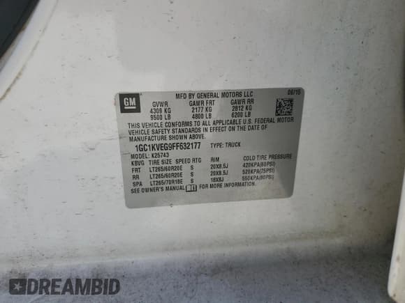 ✅ 2015 Chevrolet Silverado 2500HD LT • VIN: 1GC1KVEG9FF632177 • Лот: 57947215. Опубликован ранее на Copart с пробегом 232 492 миль. Бесплатный доступ к архиву аукционных продаж из США и подробный отчёт об истории автомобиля на DreamBid. Изображение 12.