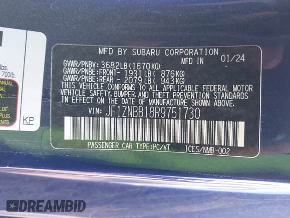 ✅ 2024 Toyota 86 • VIN: JF1ZNBB18R9751730 • Lot: 41902185. Wystawiony na IAAI z przebiegiem 16 459 mil. Bezpłatny archiwum sprzedaży aukcyjnych z USA i szczegółowy raport historii pojazdu na DreamBid. Zdjęcie 9.