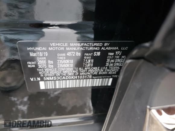 ✅ 2019 Hyundai Santa Fe SEL • VIN: 5NMS3CAD5KH103176 • Lot: 46025133. Wystawiony na Copart z przebiegiem 21 374 mil. Bezpłatny archiwum sprzedaży aukcyjnych z USA i szczegółowy raport historii pojazdu na DreamBid. Zdjęcie 15.