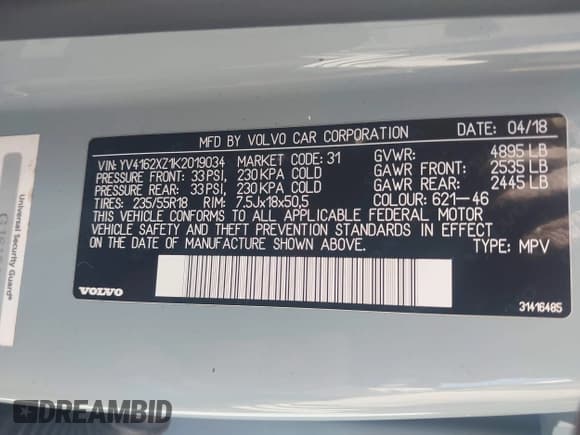 ✅ 2019 Volvo XC40 Momentum • VIN: YV4162XZ1K2019034 • Lot: 43591194. Listed on IAAI with 77,583 mi. Free auction sales archive from the USA and detailed vehicle history report at DreamBid. Image 9.