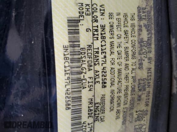 ✅ 2007 Nissan Versa SL • VIN: 3N1BC11E97L422588 • Lot: 59895555. Wystawiony na Copart z przebiegiem 170 908 mil. Bezpłatny archiwum sprzedaży aukcyjnych z USA i szczegółowy raport historii pojazdu na DreamBid. Zdjęcie 14.