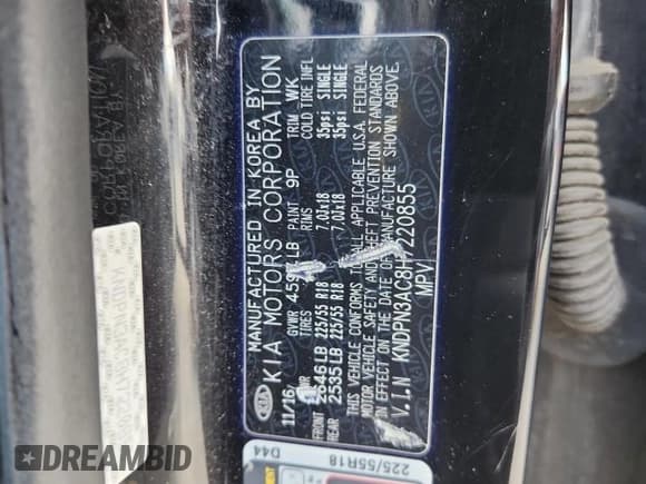 ✅ 2017 Kia Sportage EX • VIN: KNDPN3AC8H7220855 • Lot: 91494845. Wystawiony na Copart z przebiegiem 100 792 mil. Bezpłatny archiwum sprzedaży aukcyjnych z USA i szczegółowy raport historii pojazdu na DreamBid. Zdjęcie 13.