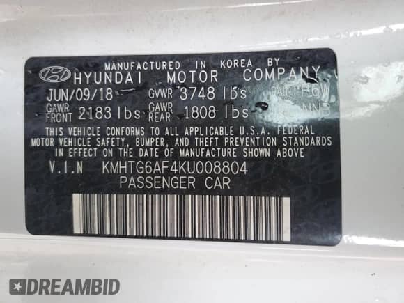 2019 Hyundai Veloster 2.0 z VIN KMHTG6AF4KU008804, wystawiony jako Copart lot #47407425 z przebiegiem 135 729 mil mil oraz Szkoda całkowita • Salvage title. Historia ofert i sprzedaży dostępna na DreamBid. Obrazek 12.