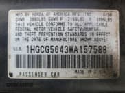 ✅ 1998 Honda Accord LX • VIN: 1HGCG5643WA157588 • Lot: 85875305. Listed on Copart with 178,256 mi. Free auction sales archive from the USA and detailed vehicle history report at DreamBid. Image 13.