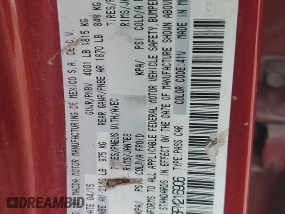 ✅ 2015 Mazda 3 i Touring • VIN: 3MZBM1V73FM216906 • Lot: 86533015. Listed on Copart with Not provided. Free auction sales archive from the USA and detailed vehicle history report at DreamBid. Image 13.