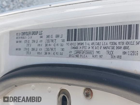 ✅ 2015 Ram 1500 Tradesman • VIN: 1C6RR6FGXFS566823 • Лот: 43515044. Опубликован ранее на IAAI с пробегом 164 108 миль. Бесплатный доступ к архиву аукционных продаж из США и подробный отчёт об истории автомобиля на DreamBid. Изображение 9.