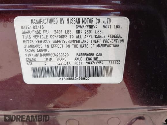 ✅ 2016 Infiniti QX50 • VIN: JN1BJ0RR6GM269620 • Лот: 42673924. Опубликован ранее на IAAI с пробегом 115 993 миль. Бесплатный доступ к архиву аукционных продаж из США и подробный отчёт об истории автомобиля на DreamBid. Изображение 9.