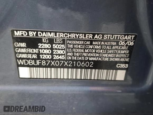 ✅ 2007 Mercedes-Benz E 350 • VIN: WDBUF87X07X210602 • Лот: 86872355. Опубликован ранее на Copart с пробегом 81 270 миль. Бесплатный доступ к архиву аукционных продаж из США и подробный отчёт об истории автомобиля на DreamBid. Изображение 12.