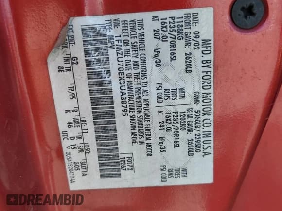 ✅ 2003 Ford Explorer Sport XLS • VIN: 1FMZU70EX3UA38795 • Лот: 78794334. Опубликован ранее на Copart с пробегом 193 925 миль. Бесплатный доступ к архиву аукционных продаж из США и подробный отчёт об истории автомобиля на DreamBid. Изображение 12.