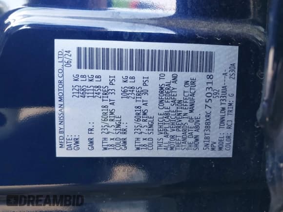 ✅ 2024 Nissan Rogue SV • VIN: 5N1BT3BBXRC750318 • Лот: 43361860. Опубликован ранее на IAAI с пробегом 15 138 миль. Бесплатный доступ к архиву аукционных продаж из США и подробный отчёт об истории автомобиля на DreamBid. Изображение 9.