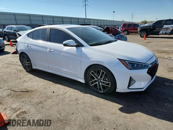 ✅ 2019 Hyundai Elantra Sport • VIN: KMHD04LB5KU837985 • Lot: 70855405. Listed on Copart with 50,268 mi. Free auction sales archive from the USA and detailed vehicle history report at DreamBid. Image 4.