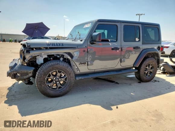 ✅ 2023 Jeep Wrangler Willys • VIN: 1C4HJXDNXPW522558 • Lot: 67774175. Listed on Copart with 40,465 mi. Free auction sales archive from the USA and detailed vehicle history report at DreamBid. Image 1.