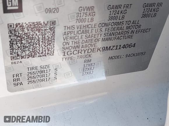 ✅ 2021 Chevrolet Silverado 1500 LT • VIN: 1GCRYDEK9MZ114064 • Lot: 42739759. Listed on IAAI with 59,107 mi. Free auction sales archive from the USA and detailed vehicle history report at DreamBid. Image 9.