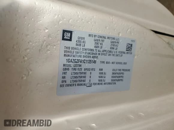 ✅ 2012 Chevrolet Express Passenger 1LS • VIN: 1GAZGZFA1C1125149 • Lot: 51535005. Wystawiony na Copart z przebiegiem 199 166 mil. Bezpłatny archiwum sprzedaży aukcyjnych z USA i szczegółowy raport historii pojazdu na DreamBid. Zdjęcie 13.