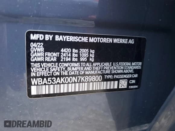 ✅ 2022 BMW 2 Series 228i • VIN: WBA53AK00N7K89800 • Lot: 56983595. Wystawiony na Copart z przebiegiem Nie podano. Bezpłatny archiwum sprzedaży aukcyjnych z USA i szczegółowy raport historii pojazdu na DreamBid. Zdjęcie 12.