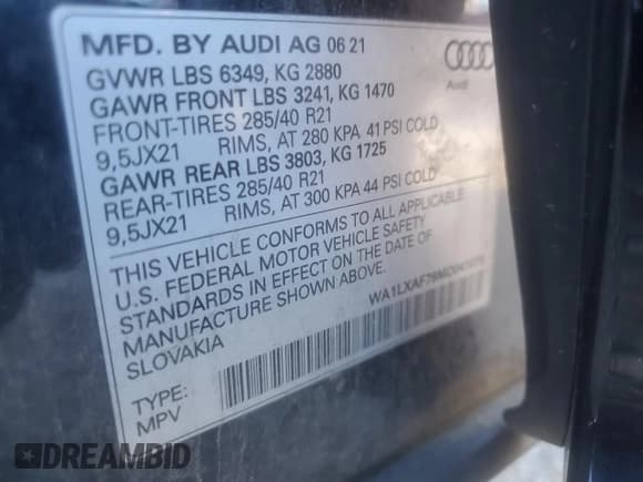 ✅ 2021 Audi Q7 Premium Plus • VIN: WA1LXAF79MD041075 • Лот: 80326665. Опубликован ранее на Copart с пробегом 75 113 миль. Бесплатный доступ к архиву аукционных продаж из США и подробный отчёт об истории автомобиля на DreamBid. Изображение 13.