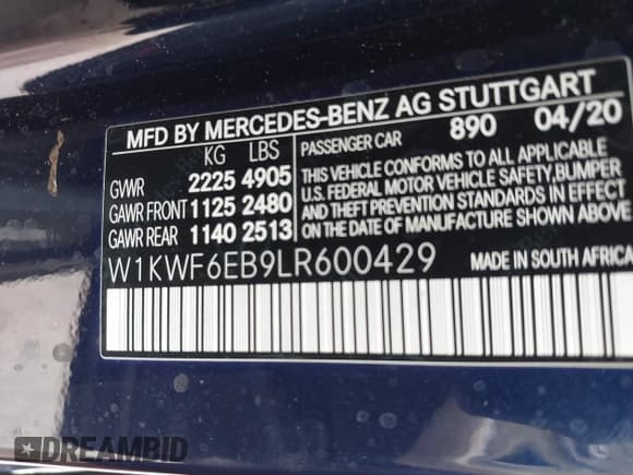 ✅ 2020 Mercedes-Benz C 43 AMG • VIN: W1KWF6EB9LR600429 • Lot: 38855677. Wystawiony na IAAI z przebiegiem Nie podano. Bezpłatny archiwum sprzedaży aukcyjnych z USA i szczegółowy raport historii pojazdu na DreamBid. Zdjęcie 9.